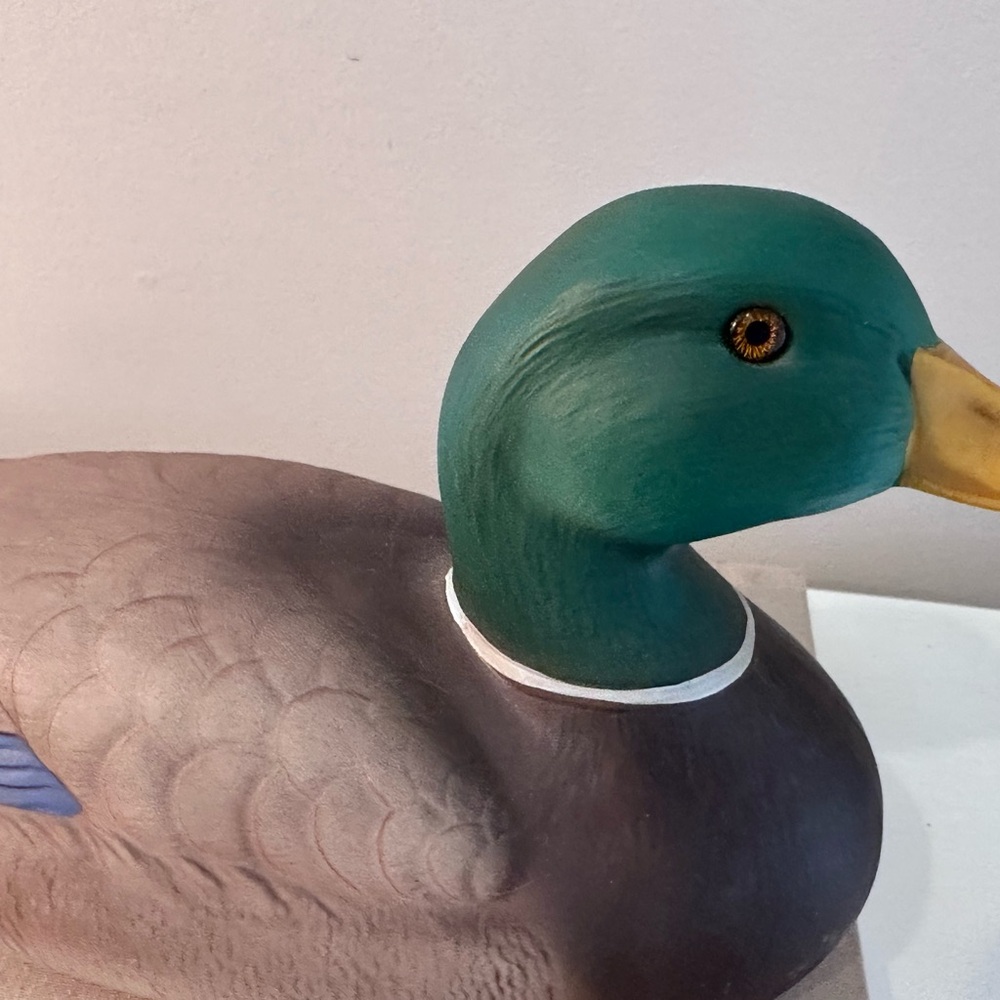 Handcrafted Ceramic Mallard Duck Sculpture - Green and Brown - Picture 7 of 13